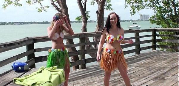  Foursome party on huge park table outdoor